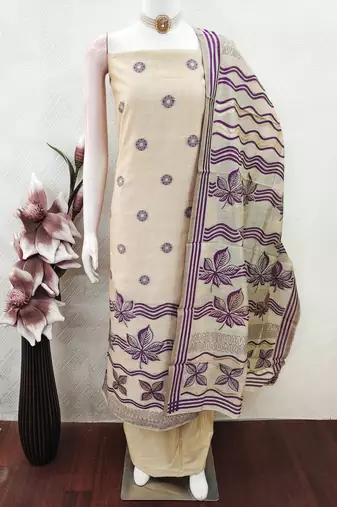 women's multi unstitched jacquard dress material with stylish woven dupatta 