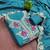 women's sea green unstitched vichitra dress material with embroidered dupatta