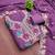 women's lavender unstitched vichitra dress material with embroidered dupatta