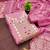 women's pink unstitched roman silk dress material with woven dupatta )