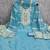 women's steel blue unstitched roman silk dress material with woven dupatta