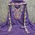 women's blue unstitched vichitra dress material with embroidered dupatta