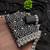 women's black unstitched vichitra dress material with embroidered dupatta