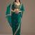 Fetching rama green tissue silk zari and sequins embroidered indian latest design ethnic saree