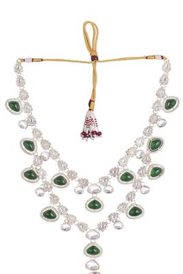 Green kundan necklace for men – royal indian wedding accessory 3