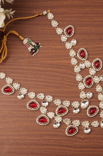Maroon kundan necklace for men – graceful traditional jewellery