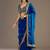 Glamourous royal blue tissue silk zari and sequins embroidered indian latest designer saree
