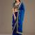 Glamourous royal blue tissue silk zari and sequins embroidered indian latest designer saree