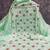 women's sea green unstitched chanderi dress material with embroidered dupatta
