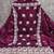 women's voilet unstitched chanderi dress material with embroidered dupatta