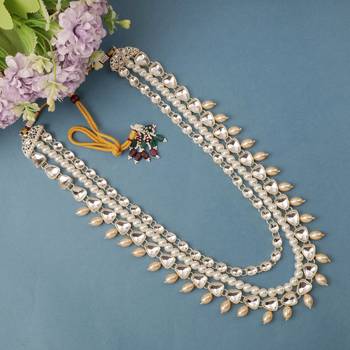 Gold kundan pearl necklace for men – royal festive groom accessory 2