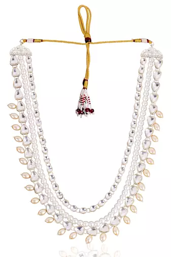 Gold kundan pearl necklace for men – royal festive groom accessory