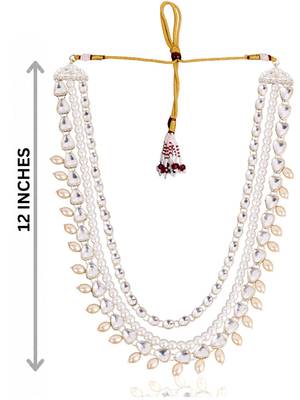 Gold kundan pearl necklace for men – royal festive groom accessory 4