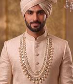 Gold kundan pearl necklace for men – royal festive groom accessory