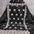 women's black unstitched chanderi dress material with embroidered dupatta 