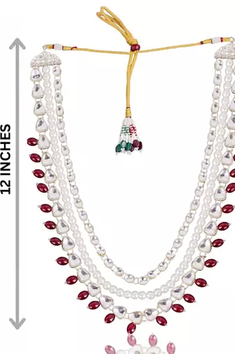 Maroon kundan pearl necklace for men – regal sherwani wedding jewellery
