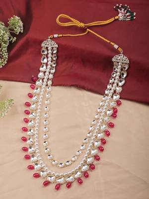 Rani kundan pearl necklace – elegant groom jewellery 2