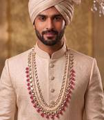 Rani kundan pearl necklace – elegant groom jewellery