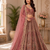 onion pink color Multi Thread work Sequins and Zari Embroidery net Lehenga Choli set