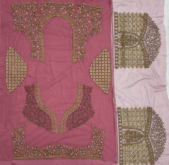 onion pink color Multi Thread work Sequins and Zari Embroidery net Lehenga Choli set 5