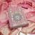 women's pink unstitched simmer dress material with woven dupatta