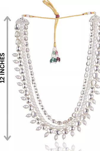 White kundan pearl necklace for men – royal groom jewellery