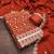 women's rust unstitched vichitra silk dress material with embroidered dupatta