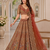 orange color Multi Thread work Sequins and Zari Embroidery net Lehenga Choli set
