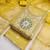 women's mustard unstitched simmer dress material with woven dupatta
