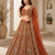 orange color Multi Thread work Sequins and Zari Embroidery net Lehenga Choli set