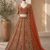 orange color Multi Thread work Sequins and Zari Embroidery net Lehenga Choli set