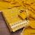 women's mustard unstitched vichitra silk dress material with embroidered dupatta