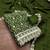 women's green unstitched vichitra silk dress material with embroidered dupatta
