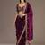 Glamorous wine tissue silk zari and sequins embroidered indian latest design wedding saree