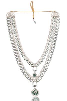 Green kundan pearl sherwani necklace – regal groom jewellery 3