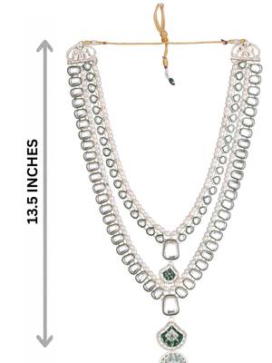 Green kundan pearl sherwani necklace – regal groom jewellery 4