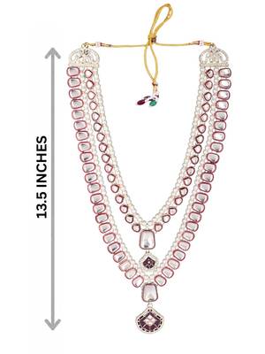 Maroon kundan pearl necklace for men – heritage inspired jewellery 4