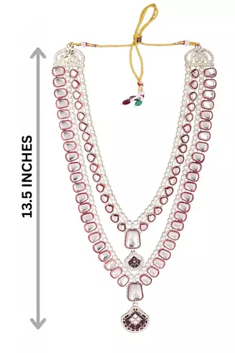 Maroon kundan pearl necklace for men – heritage inspired jewellery