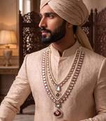 Maroon kundan pearl necklace for men – heritage inspired jewellery