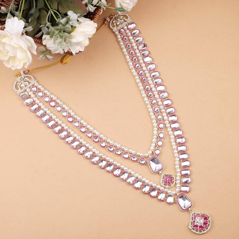 Rani kundan pearl necklace for men – festive wedding jewellery