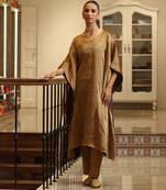 Golden handloom tissue kaftan set