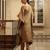 Golden handloom tissue kaftan set