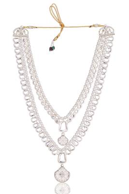 White kundan pearl groom necklace – classic wedding accessory 3