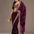 Glamorous wine tissue silk zari and sequins embroidered indian latest design wedding saree