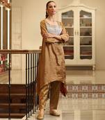 Gold and silver handloom tissue kurta set