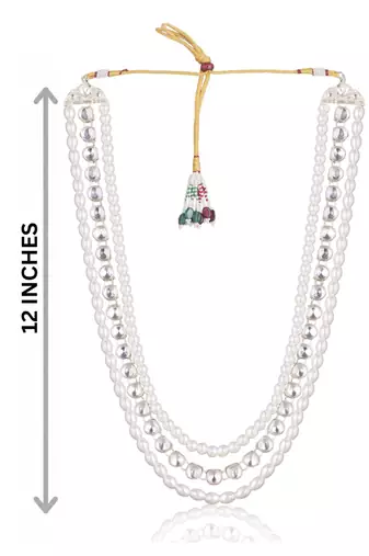 White kundan pearl necklace – elegant groom wedding jewellery