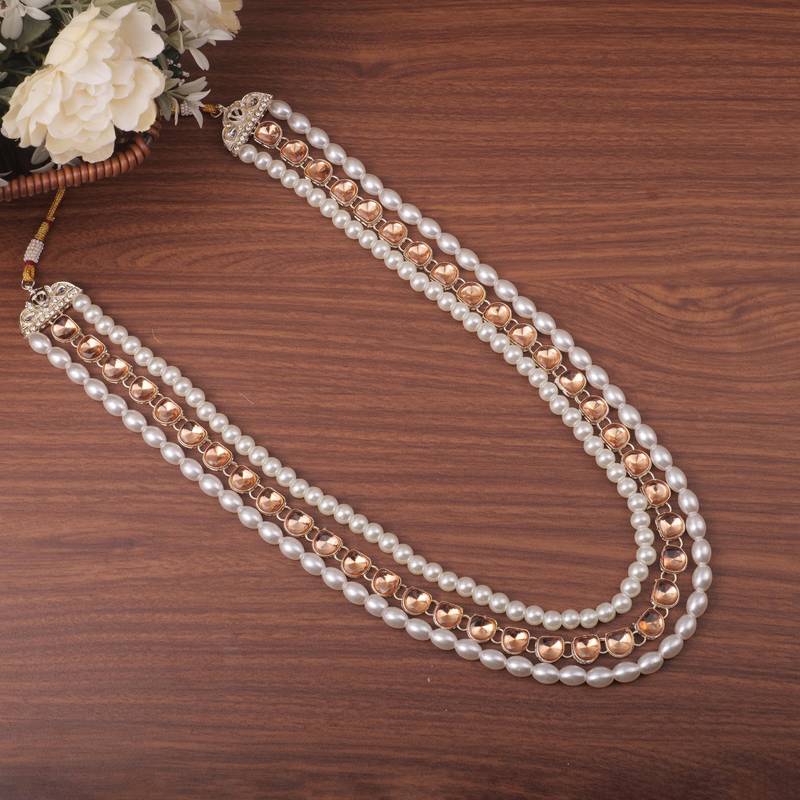 Gold kundan pearl groom necklace – royal traditional jewellery