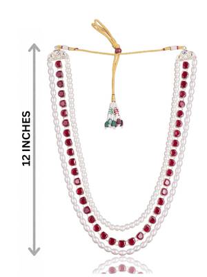 Maroon kundan pearl sherwani necklace – elegant traditional jewellery 4
