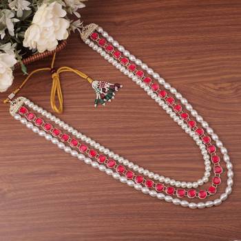 Rani kundan pearl necklace – grand groom wedding jewellery 2