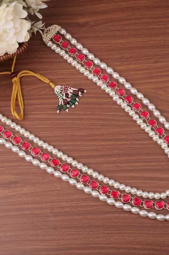 Rani kundan pearl necklace – grand groom wedding jewellery